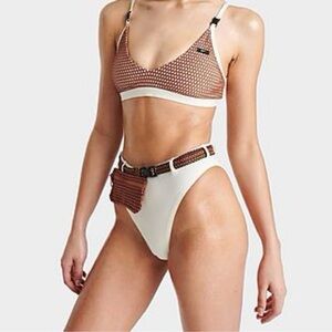 Nike Swim Explore high waist belted bikini bottoms size XL